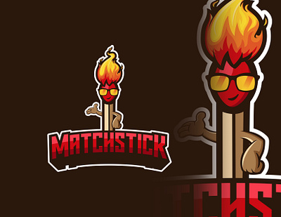 MatchStick Mascot Logo Design design gaming icon illustration illustrator logo 3d logo design mascot logo mascotlogo matchstick gaming logo matchstick mascot typography vector