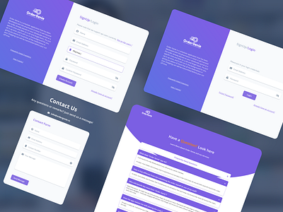 Ordergenie Website faqs login form signup form ui ux ui design web design webdesigns
