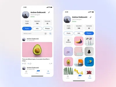 Social network app design facebook pink social network ui ux vk web