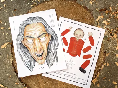 Twin Peaks: "BOB" & "The Man From Another Place" Paper Toys digital downloads experimental illustration gouache paper puppets paper toys twin peaks watercolor