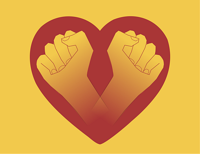 super 2 heart illustration power red