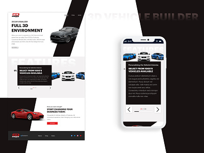 3D Builder - features page automobile cars design marketing site ui vehicle builder visual design webdesign