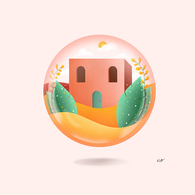 Little bubble, big house 🏡 animation art artist design digitaldesign drawing graphic design illustration illustrator ipad pro procreate procreate art ui