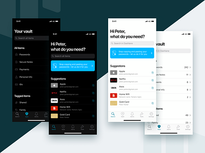 Dashlane mobile explorations app branding dashlane design explorations ios minimal mobile password security testing ui ux