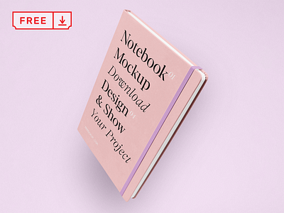 Free Levitating Notebook Mockup branding cover design download free freebie identity logo mockup notebook psd template typography