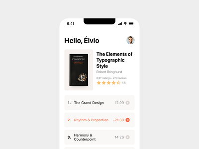 Audiobook UI Concept Mobile App audiobook listview mobile shiftnudge typography ui