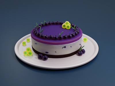 Blueberries Cake 🍰🔮 3d 3d blender 3d illustration app blender blueberries cake blueberry cake case study design dessert dessert booking app graphic design illustration mobile ui ui uiux ui design