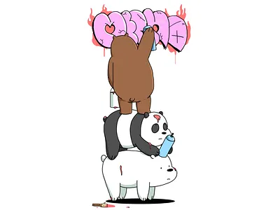we bare bears bears cartoon design illustration throwup