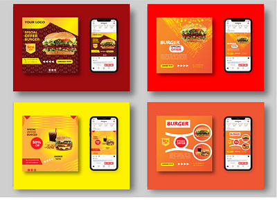 Social Media Post Design adobe illustrator banner design brand design burger colorful cover design facebook ad fast food food graphic design graphics illustraion mobile mockup poster design social media social media design social network twitter typogaphy