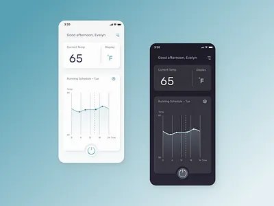 Temperature Settings air conditioning app house heating iot typogaphy ui ux visualization