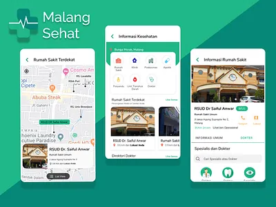 Malang Sehat's app app design ui ux