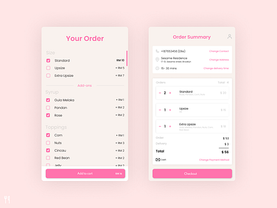 Ais Kacang Delivery App ais kacang app design food delivery app food delivery service food ordering pink shaved ice ux design