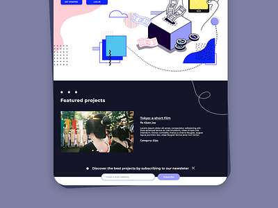 Landing page for a crowdfunding website #DailyUI challenge crowdfunding dailyui design flat illustration ipad minimal responsive ui ux vector