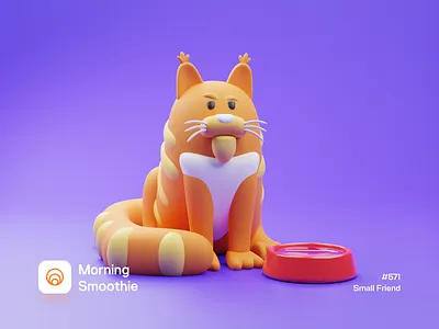 Small Friend 3d 3d art 3d artist 3d artwork 3d illustration 3d modeling blender blender3d cat cats diorama illustration isometric isometric design isometric illustration kitten kitty low poly pet pets
