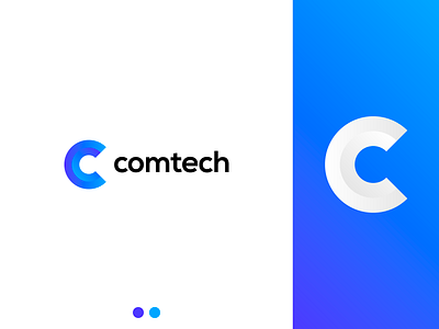 Comtech blue branding c c letter design flat icon illustrator logo logodesign logotype minimal minimalism minimalist minimalistic vector