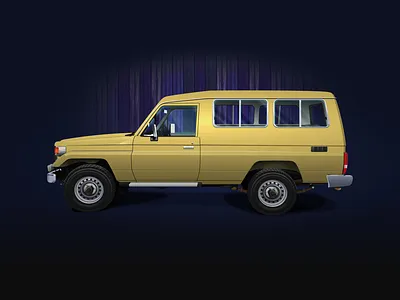 The Art of Wheels: Land Cruiser J70 car illustration illustration art land cruiser off road vector vector art vector illustration vectorart