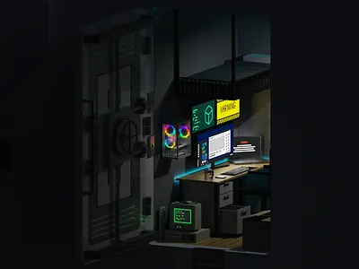 Secret Room of the Plug 3d art computer magicavoxel room voxelart