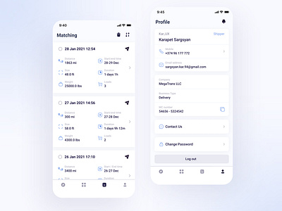 GetFlatbeds Logistic App android app appdesign design distance dribbble ios load logistics mobile road truck ui userinterface