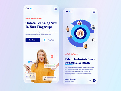 eLearning Website ( Mobile Version ) clean course dribbble best shot elearning elearning courses gradient learning learning platform minimal online popular design popular shot sajib top ux ui designer trend 2021 trendy webdesign webdesigner website website design