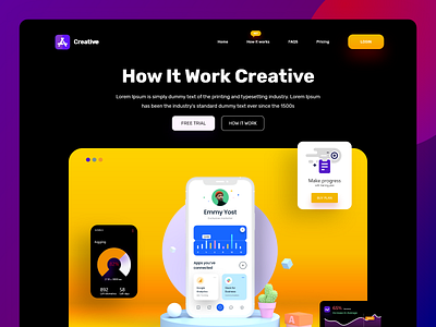 Dark Creative Header dark graphic design header home page interface landing page ui ui design web webdesign website website design