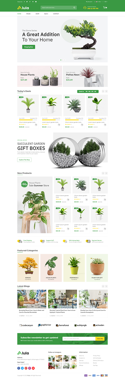 Alula Multipurpose eCommerce HTML Template decor decoration electronics furniture garden gardening handmade interior multipurpose organic plants responsive store