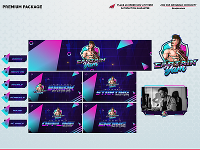 CUSTOM design in a full twitch overlay pack 3d animation branding design graphic design illustration layout logo motion graphics streaming twitch twitch overlay ui vector