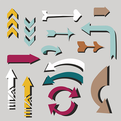 Arrows set. Arrow icon collection. arrows beautiful cartoon collection color concept decorative design icons illustration vector