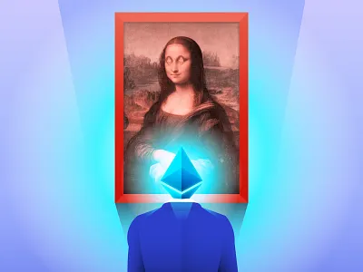 NFT Art - Crypto Lisa bitcoin businessman crypto cryptoart design ether etherium illustration monalisa museum museum of art nft nftart painting philippines