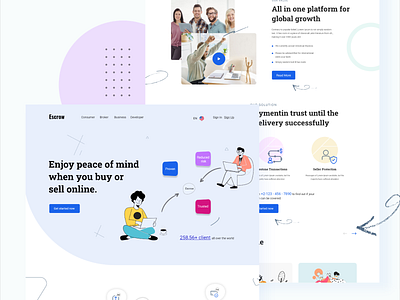 escrow Web Template clean design template ui ux vector web webdesign