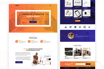 Creative Web Agency Landing Page UI Design Concept agency branding agency landing page branding ui web web design website website design