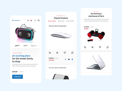 Electronics Shop Website Mobile Version UI Design design ecommerce electronics website eshop landing page minimalism mobile responsive product responsive ui sale shop shopify shopify landing pagee ui ui ux design ux website