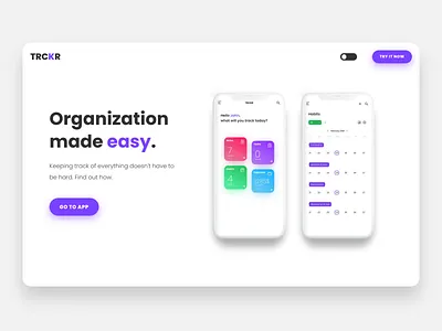 TRCKR app landing page app landingpage mobile app webdesign
