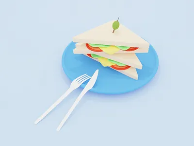 Sandwich 3d 3d art branding design illustration low poly ui