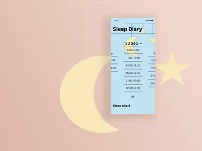 Sleep Diary for Moms App app design flat icon illustration ui vector