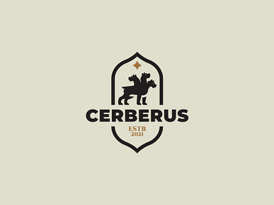 Cerberus cerberus inspiration logo minimalism mythology vector