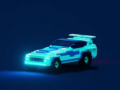 Voxel Car | NFT 3d art artwork blender cinema4d crypto foundation illustration lowpoly magicavoxel nft nftart nfts pixel render voxel