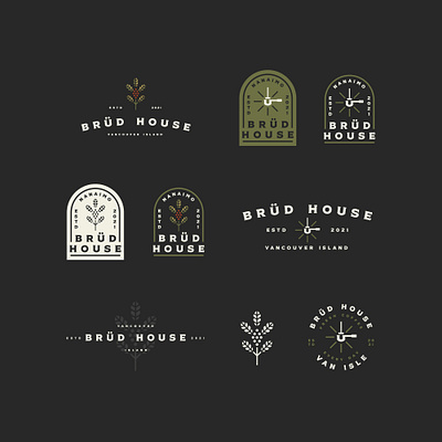 Brüd House artisan badge coffee coffee plant coffee shop handdrawn handmade icon illustration portafilter vintage vintage logo