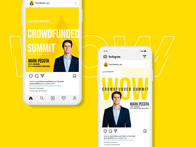 Crowdfunded summit post/ exhibition post branding design design 2021 illustration instagram instagram banner instagram post instagram template instragram design poster art poster design tred vector yellow design