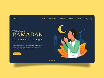 landing page Ramadan advertising allah arabic background banner celebration character concept creative culture design festival flat god graphic greeting greeting cards happy ramadan holiday holy
