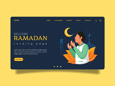 landing page Ramadan advertising allah arabic background banner celebration character concept creative culture design festival flat god graphic greeting greeting cards happy ramadan holiday holy