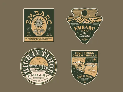 Sticker design for Embarc Tahoe handrawn hemp label design hemp logo hempsticker illustration vintage vintage logo