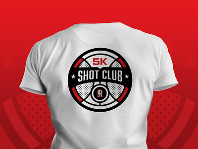 5K Shot Club 5k badge basketball club flat design high school logo minimal nba school shirt shot club sports team tee