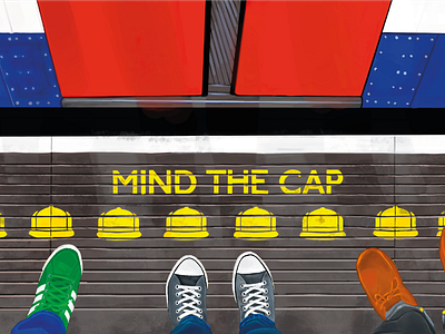 Mind the Cap | Illustration adobe apple pencil art branding design cap design digital art digital illustration digital painting handmade illustration illustration art illustration design ipad pro ipadproart logo london photoshop project underground