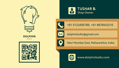 visiting card for Dolphin Bulbs brand (back) art branding design graphic design icon illustration illustrator logo vector visitingcard