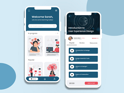 E-Learning App Design app design appdesign dailyui design designer edcuationapp elearningapp elearningappdesign ui uidesign uidesigner user testing ux uxdesign webdesign