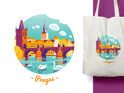 Prague illustration design illustration