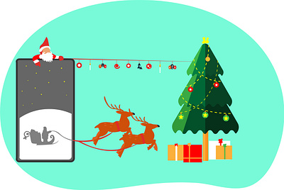 Upcoming Merry Christmas christmas christmas cart christmas cart christmas gifts christmas illustration christmas tree deers design flat illustration illustrator mask merry christmas merry xmas santa santa claus santaclaus ui vectorart xmas tree