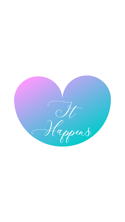 LOVE It Happens! blue design emotion feeling gradient heart illustrator logo logo design love photoshop pink vector vector illustration wallpaper