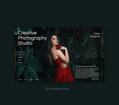 Photography Studio Website Design branding design ui ux web web design webdesign website