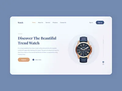 Homepage Header UI Design adobexd adobexduikit color design ecommerce free header homepage landing page minimal shop slider ui ux